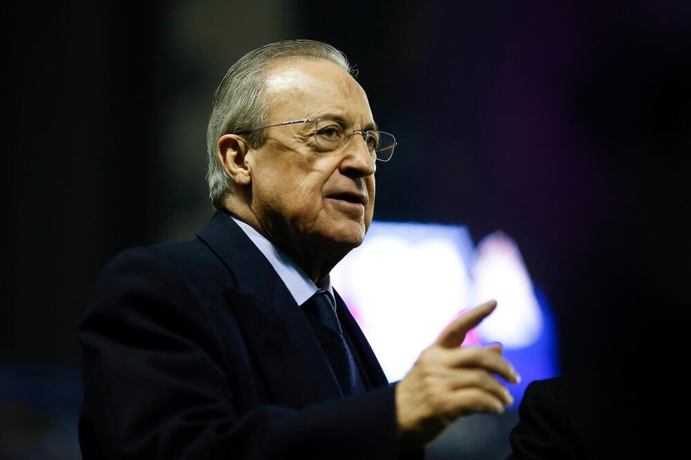 Real Madrids Präsident Florentino Perez während eines Spiels gegen Levante in Valencia imJahr 2020