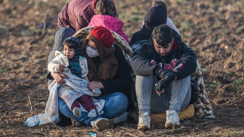 Migranten an der türkisch-griechischen Grenze