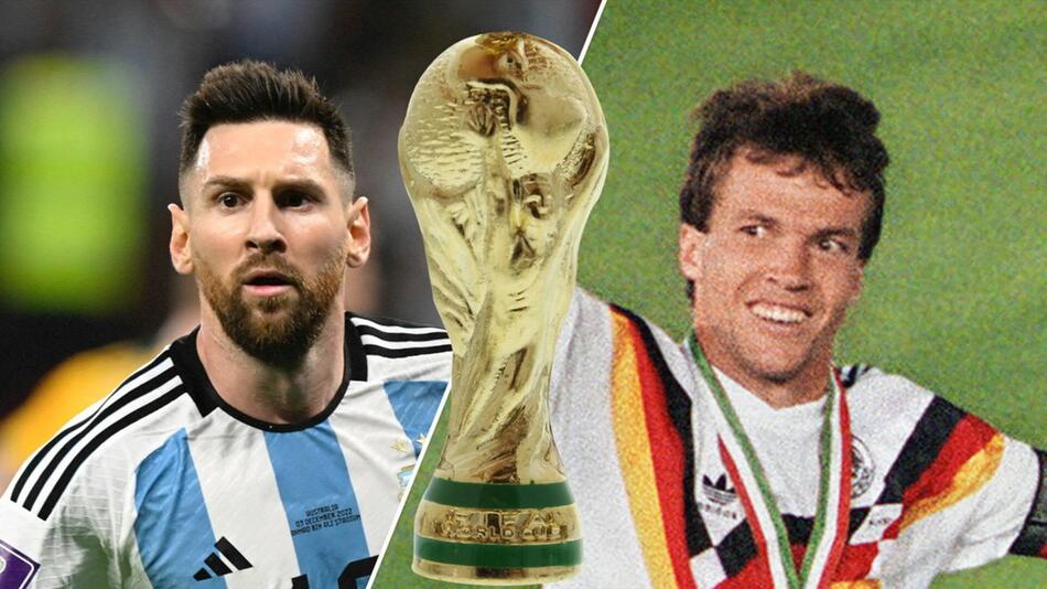 Lionel Messi und Lothar Matthäus sind Weltfußballer und WM-Stars