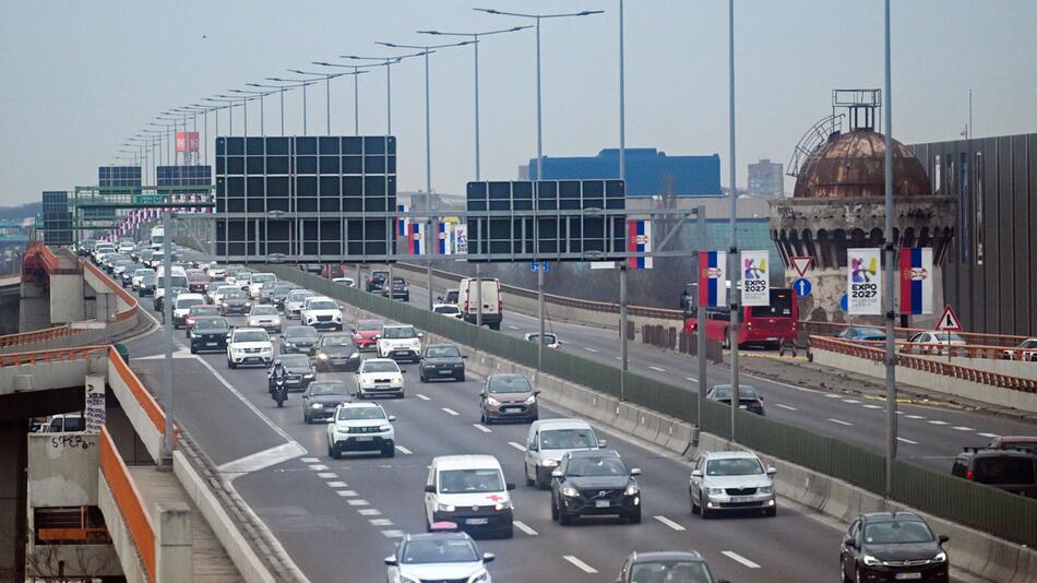 Stadtansicht Belgrad - Straßenverkehr