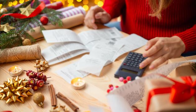 Frau kalkuliert Preise