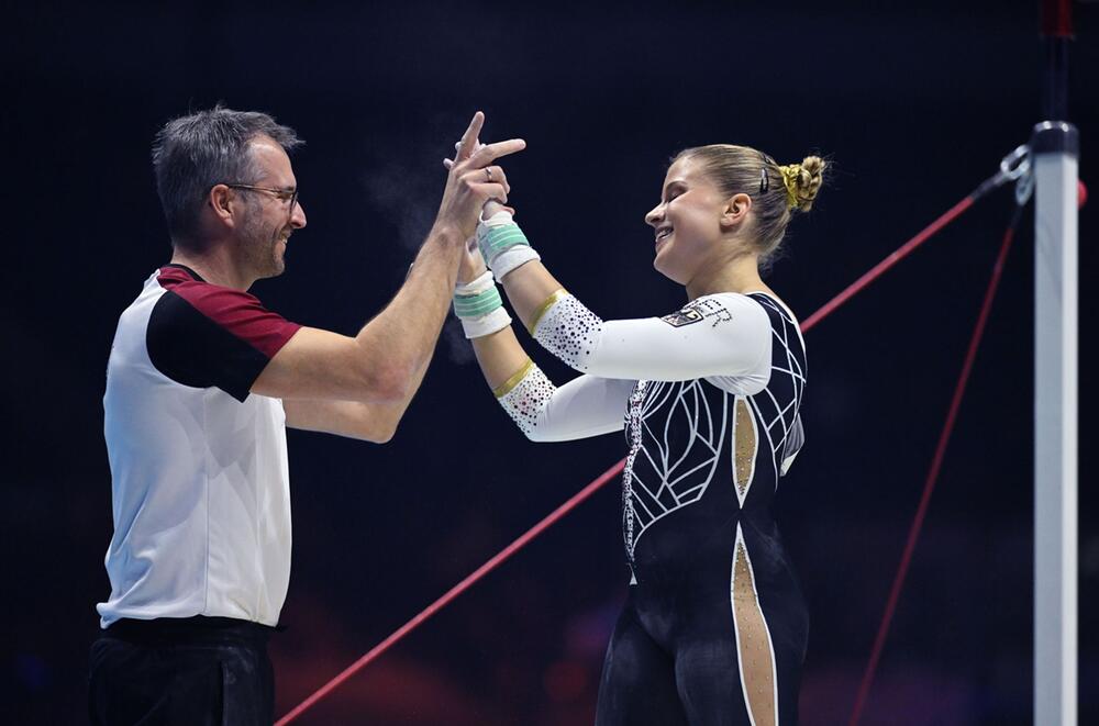 Cheftrainer Gerben Wiersma und Elisabeth Seitz