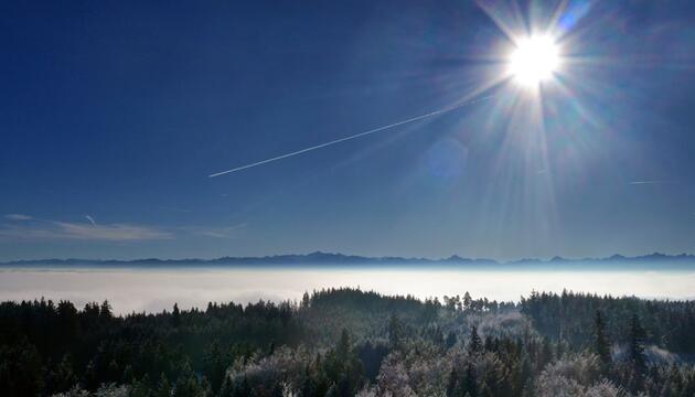 Sonne und Frost in Südbayern