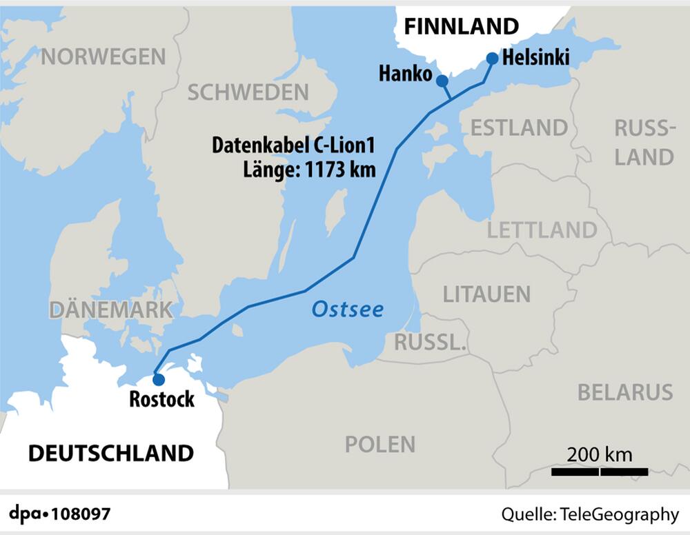 Grafik: "Unterseekabel C-Lion 1"