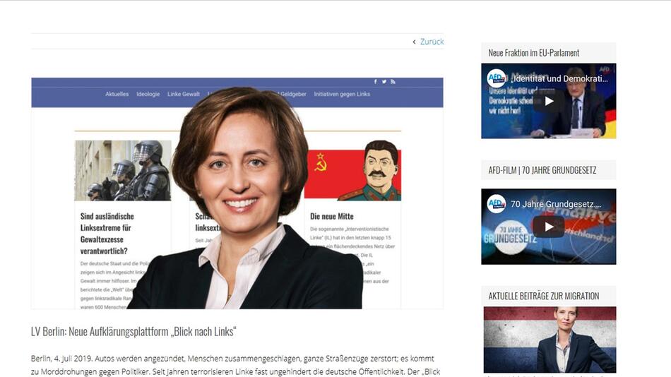 AfD mit Scherz-Bild auf neuer Onlineseite