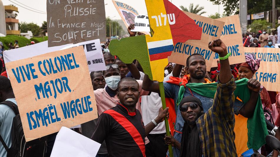 Demonstration, Afrika, Russland, Mali