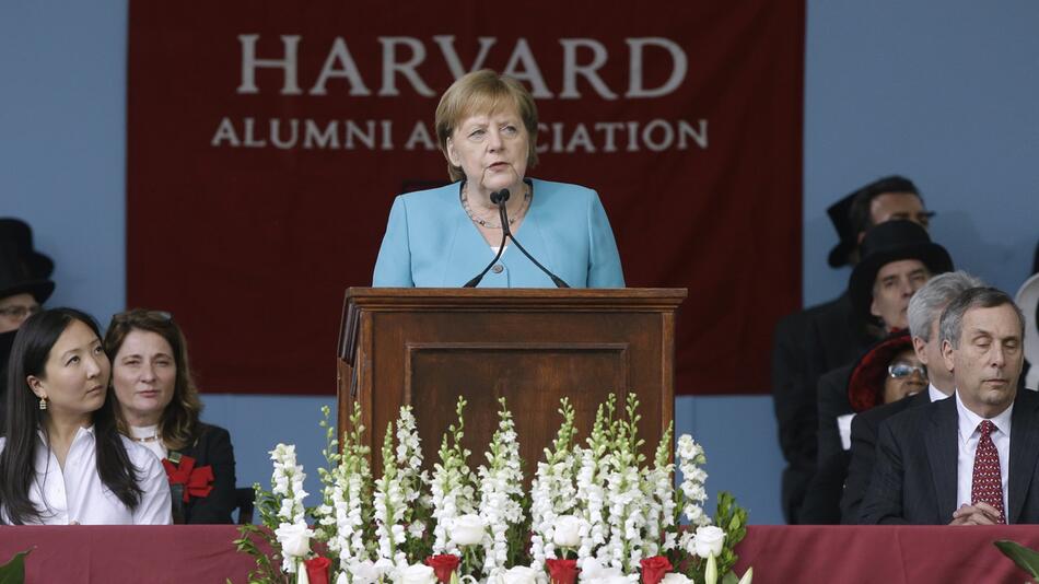 Merkel Ehrengast der Universität Harvard in Cambridge