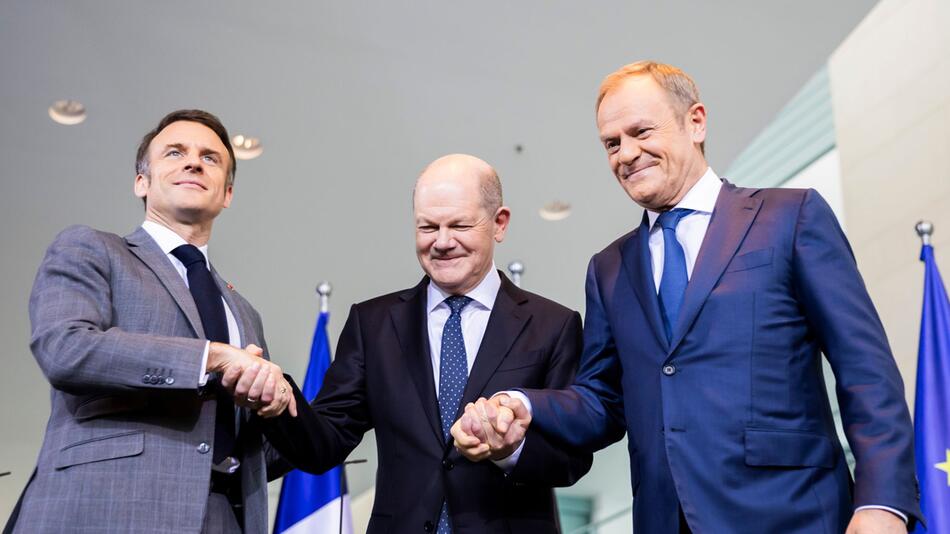 Kanzler Scholz empfängt Macron und Tusk