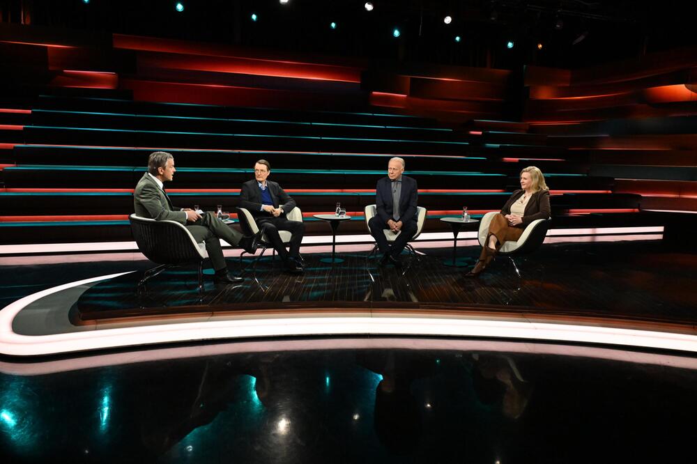 Markus Lanz, Karl Lauterbach, Jürgen Trittin, Eva Quadbeck