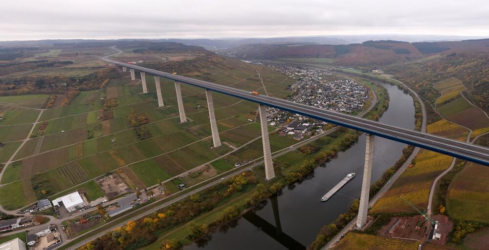 Hochmoselbrücke, Hochmosel, Zeltingen, Rachtig, Rheinland-Pfalz