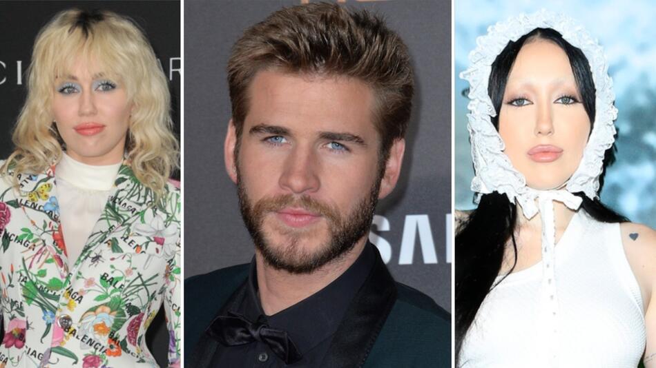 Miley Cyrus (l.) und Liam Hemsworth sind seit 2020 geschieden. Ihre Schwester Noah likte nun ein ...