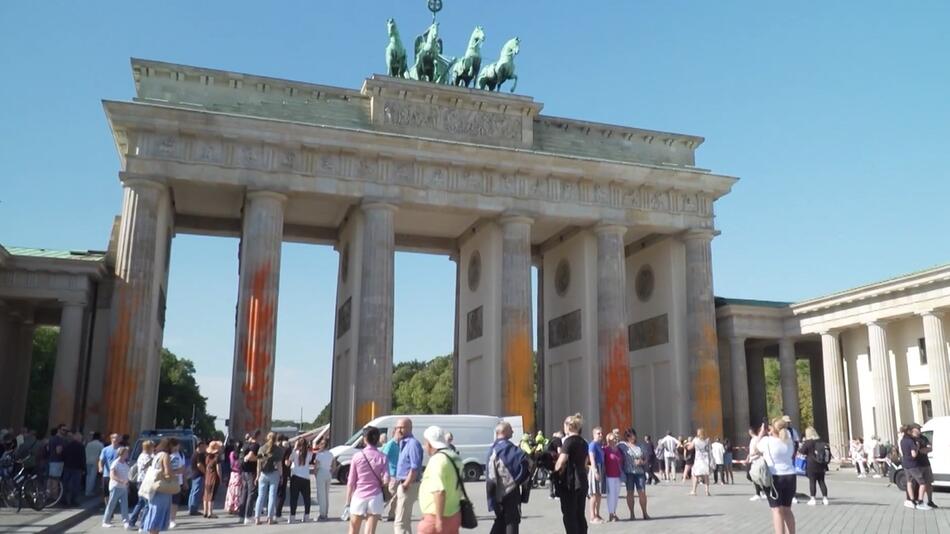 beschmiertes Brandenburger Tor