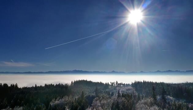 Sonne und Frost in Südbayern