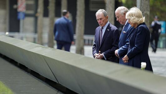 König Charles und Königin Camilla mit New Yorks ehemaligen Bürgermeister Michael Bloomberg am ...