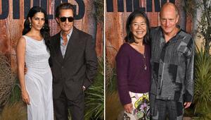 Matthew McConaughey posierte mit Ehefrau Camila Alves (l.). Woody Harrelson ließ sich mit ...