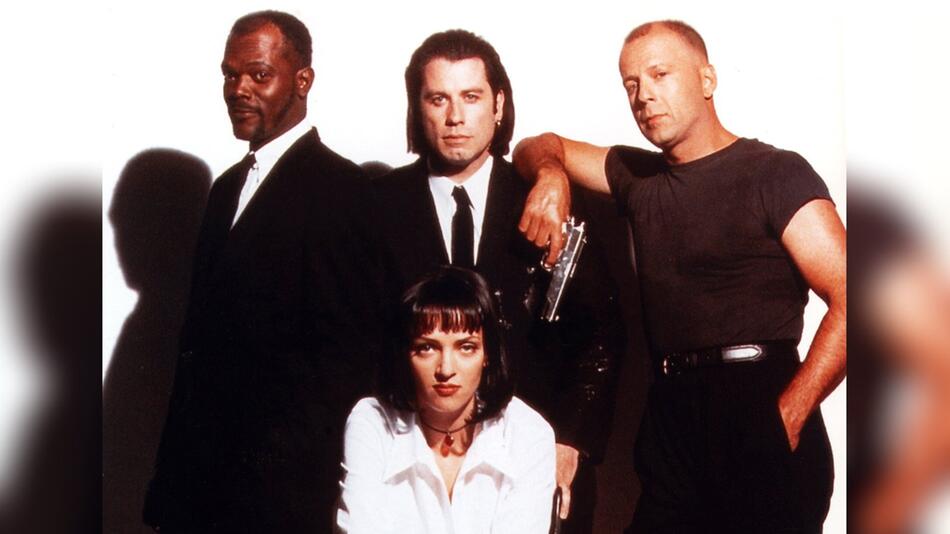 Die vier Hauptdarsteller von "Pulp Fiction": Samuel L. Jackson (l.), John Tarvolta (Mitte) ...