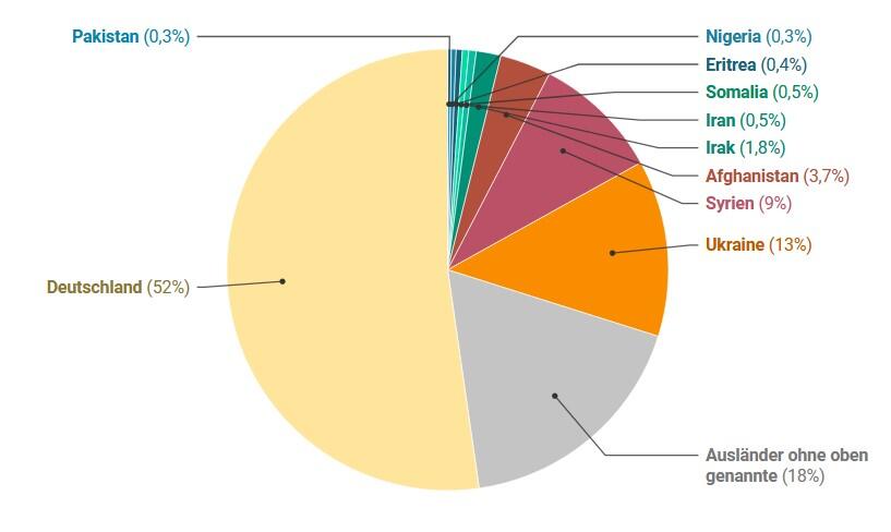 Grafik der Bürgergeldempfänger nach Staatsangehörigkeit