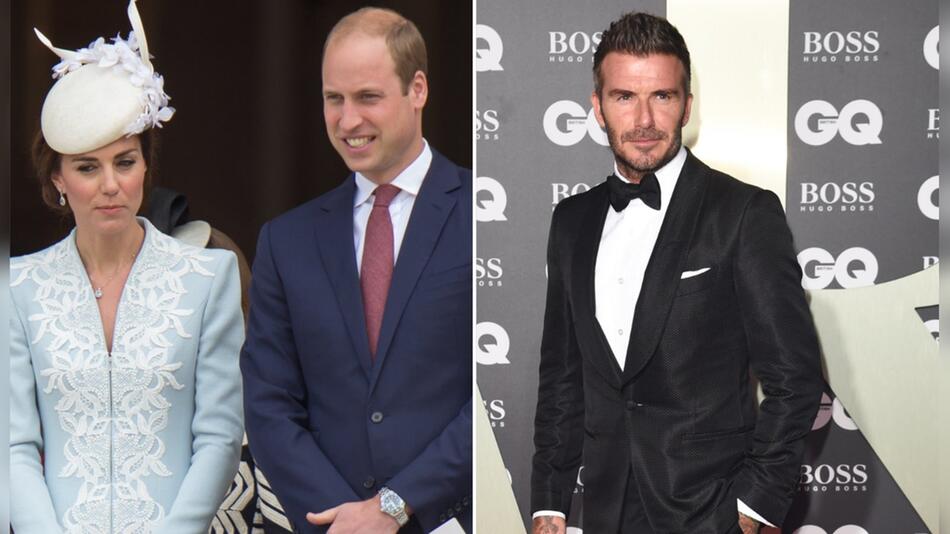 William und Kate und David Beckham (re.) setzten Social-Media-Posts zum Weltfrauentag ab.