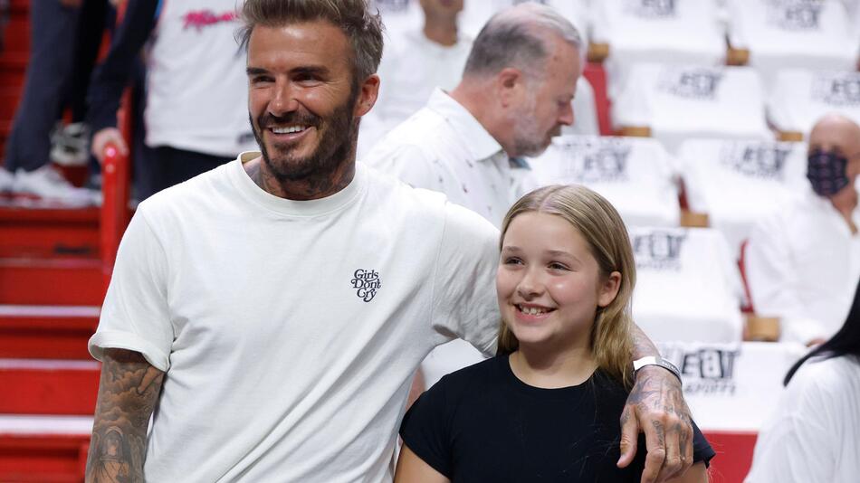 Papa David Beckham mit seiner jüngsten Tochter Harper.