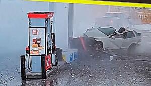 Spektakuläres Ende: Verfolgungsjagd endet mit Crash in Zapfsäule