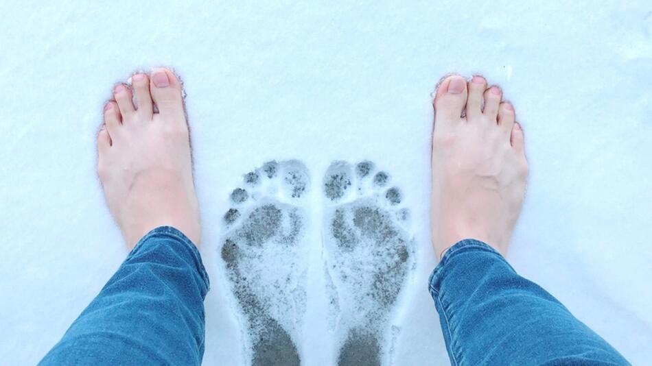 Barfuss im Schnee