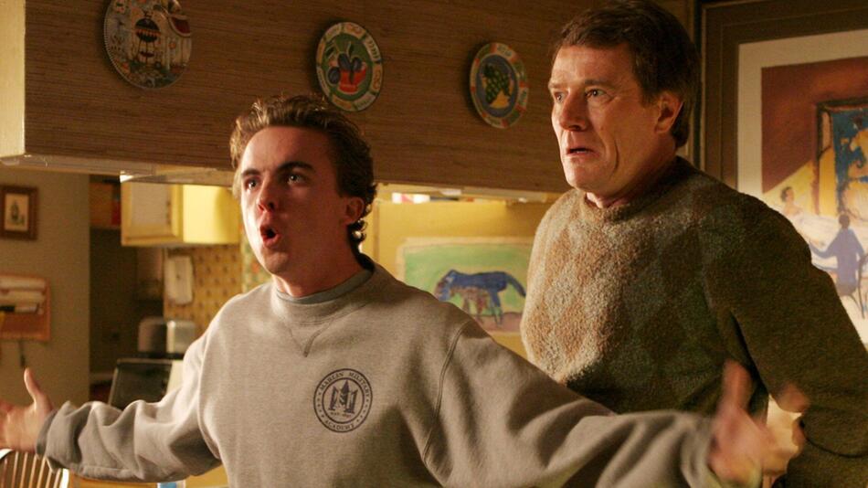 Frankie Muniz (l.) mit Bryan Cranston in "Malcom mittendrin".